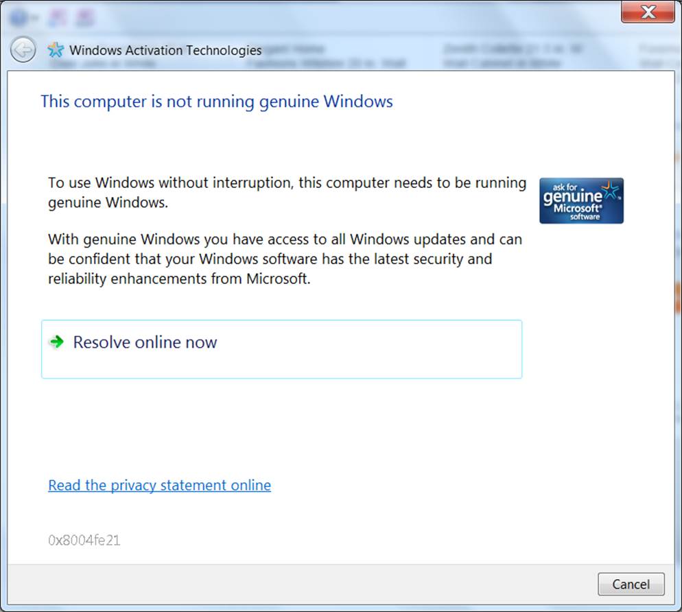 Windows Genuine Microsoft Genuine